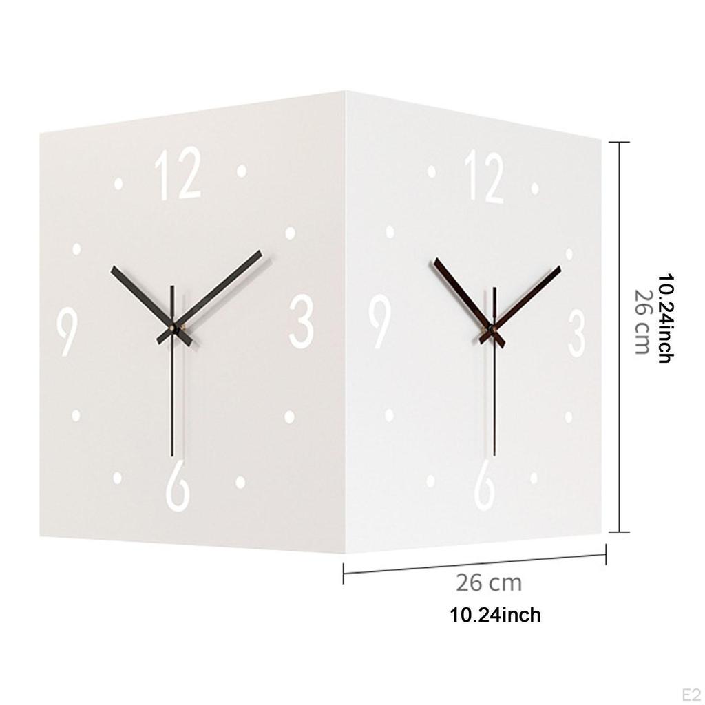Двусторонние угловые настенные часы, не тикающие, тихие, подарок на новоселье, квадратные, декоративные для