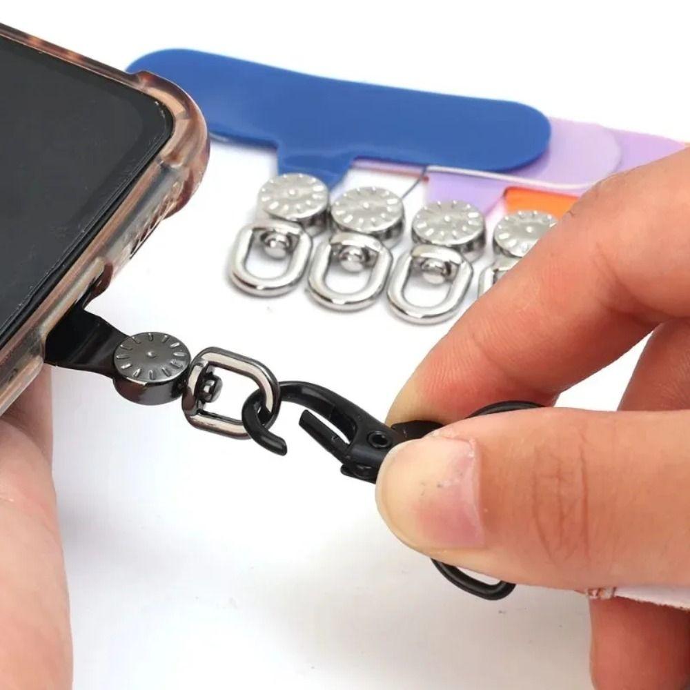 Hanging Cord Metal Phone Patch 360° Rotatable Phone Card Clip Phone Lanyard Gasket Replacement