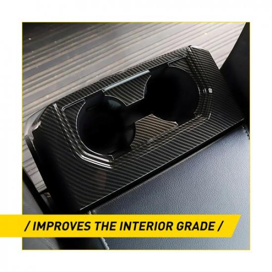 Carbon Fiber Water Cup Holder Trim Cover Fit 2015-2020 Ford F150 Accessories EXD