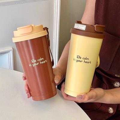 Роскошные термокружки для кофе, керамический тамблер, портативная бутылка для воды с соломинкой, термос для чая из нержавеющей стали, подарок для женщин и мужчин