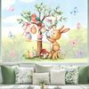 Easter Bunny Window Sticker Waterproof PVC Self-adhesive Home Office Living Room Colorful Egg Tree Rabbit Wall Art Decoration Decal