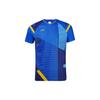 Мужские футболки Li Ning Синие с V-образным вырезом Средняя прямая посадка AAYR011-3