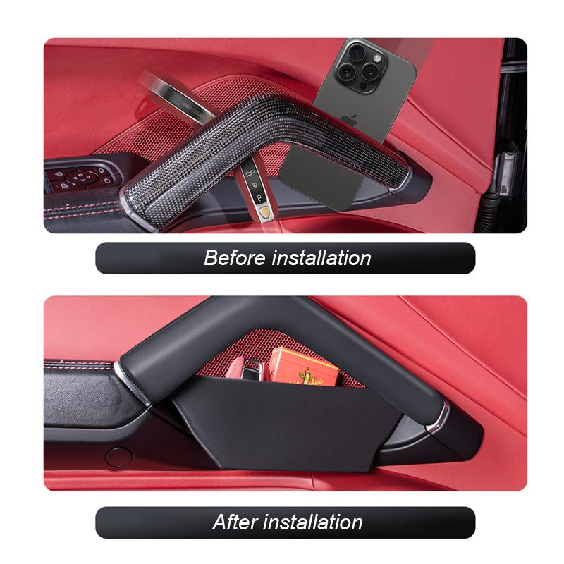 AABKV1 For Porsche Cayenne Macan Car Door Handle Storage Box Front Rear Door Organizer Keys Phone Holder LHD Auto Interior Accessories