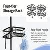 Waterproof Bathroom Shelf with Fixed Hook for Organizing Bath Accessories and Preventing Water Accumulation