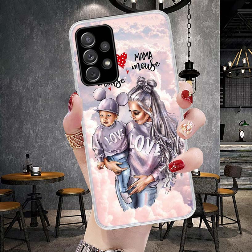 Девушка Супер Малыш Мама Розовый Мягкий Чехол Для Телефона Для Samsung Galaxy S22 S23 S24 S25 Edge S26 Ultra S20 FE S21 Plus + Fundas Coque Galaxy