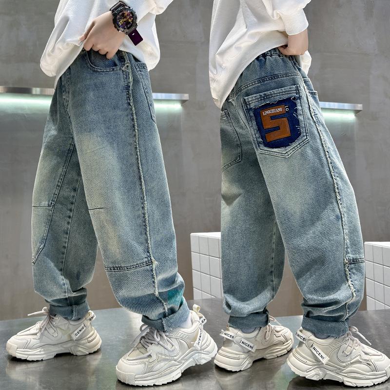 Детские джинсы Осенняя одежда Красивые мальчики Весенне-осенний стиль Красивые универсальные джинсы