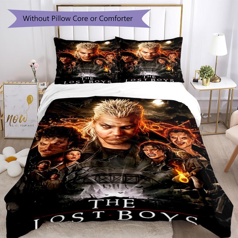 3pcs The Lost Boys Bedding Set Duvet Cover Closure Includes 1 Duvet Cover & 2 Pillowcases, Soft and Comfortable for All Seasons.