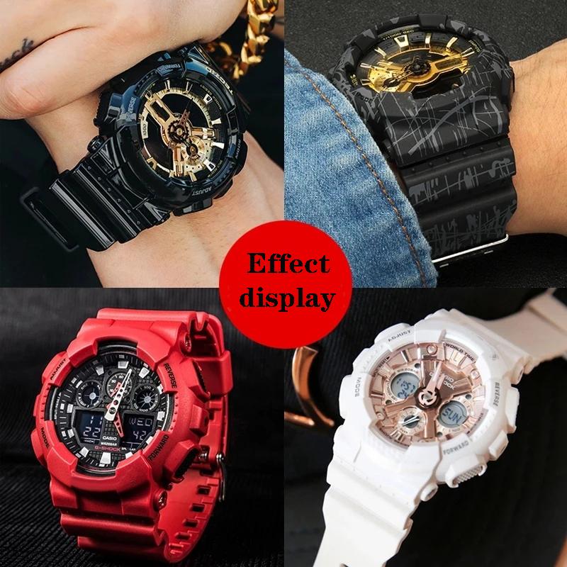 Силиконовый резиновый чехол для часов Casio G-SHOCK GA-110/100/120 GD-100/110, мужской спортивный водонепроницаемый ремешок, браслет, аксессуары