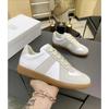 Модные Классические Ретро Немецкие Тренировочные Кроссовки Женские Маленькие Белые Кроссовки Весна и Осень Новые Универсальные На шнуровке Натуральная Кожа Плоская Подошва