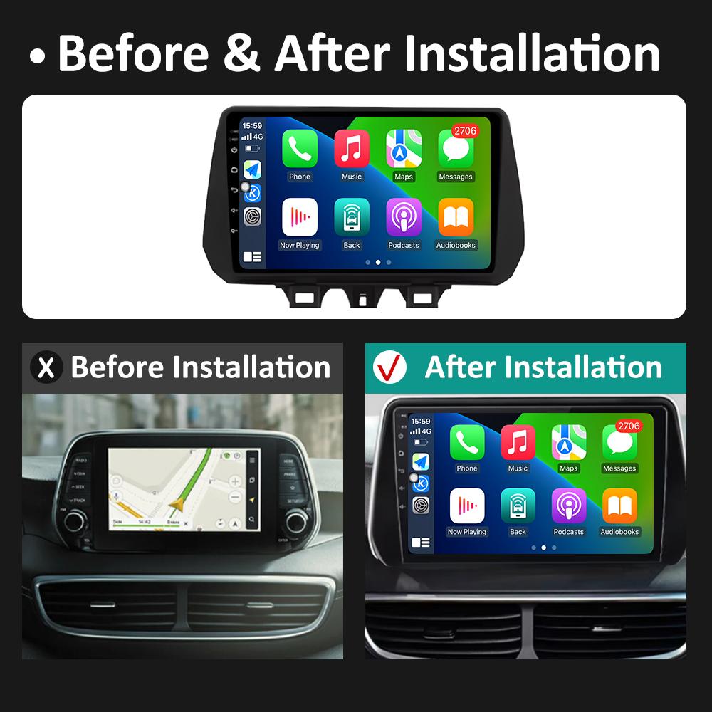 GPS-навигация Автомобильное видео для Hyundai TUCSON 2019 2020 2021 Радиоплеер Авторадио Bluetooth Вентилятор охлаждения QLED IPS Экран Нет 2 din