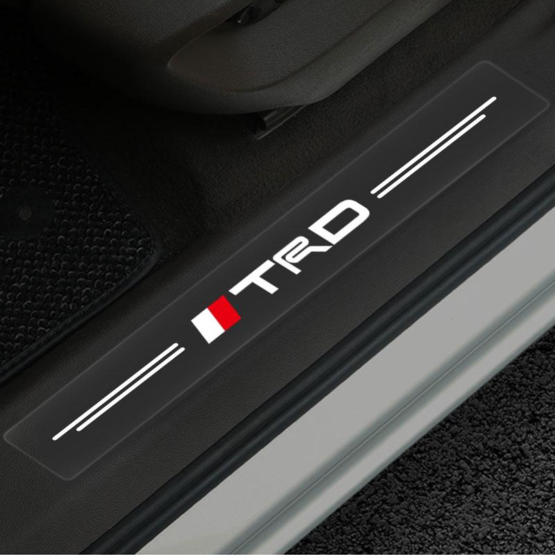 Наклейка на порог автомобиля Защитная пленка от царапин Прозрачная для Toyota TRD Prado Aqua Hilux Rav4 Camry Prius TRD Venza GR