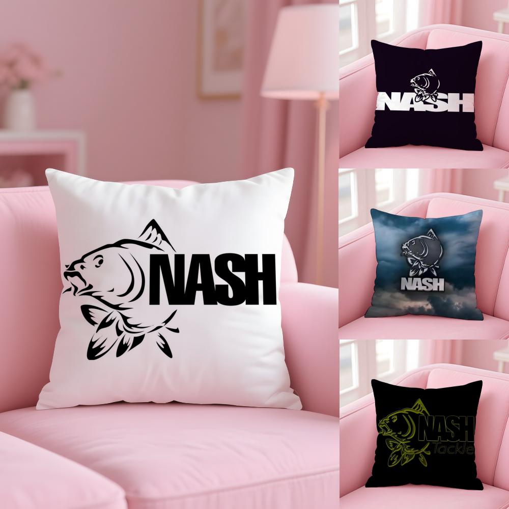 Логотип Nash Fishing Наволочка Мягкая Плюшевая Ткань Двусторонний Печатный Чехол на Подушку Теплая Зимняя Подушка для Дивана