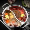 Индукционная кастрюля для хот-пота Shabu-Shabu из нержавеющей стали 304 - Двухсекционная конструкция, Безопасная для вкуса, Для домашнего использования