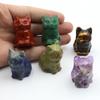 1.5" Various Crystal Energy Stones Carved Cats Rose Quartz Kitten Figurine Natural Gemstone Mini Sitting Cat Chakra Homome Decor