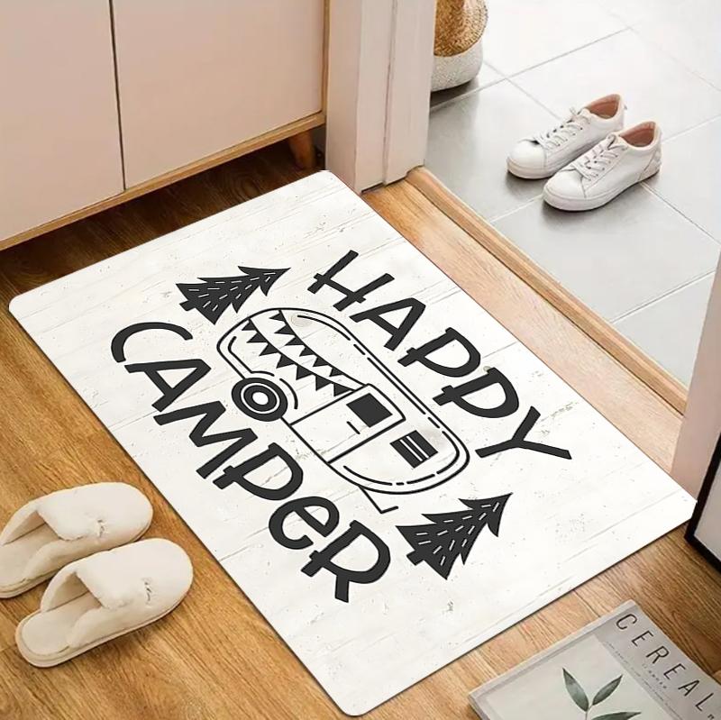 Life Is Better At The Campsite Doormat Retro RV Camping Print NonSlip Washable Floor Mat for Front Door Camper Decor