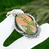 Natural Unakite Gemstone Pendant 925 Sterling Silver Indian Jewelry For Girls