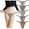VIVISHOW Seamless Leopard Print Sexy Women's G-String Thongs, Low-Rise, Panties, Non-Slip, 5-Pack (Size L)