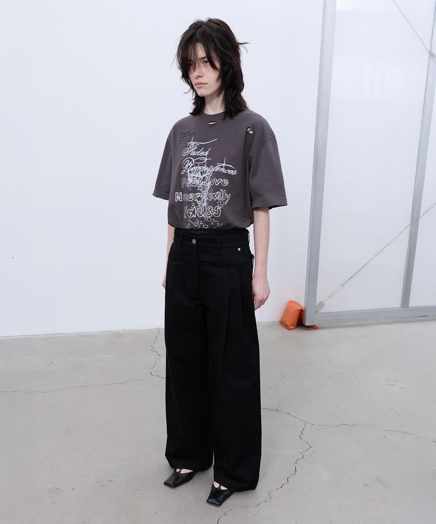 LCDC™ Frayed Line Detail Pants (Black)