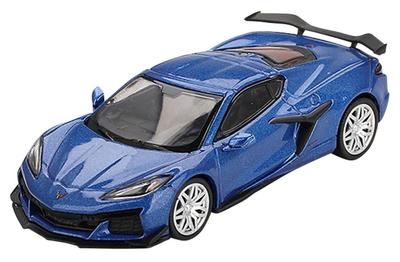 MINI GT Масштабная модель 2023 Chevrolet Corvette Z06 в цвете Elkhart Lake Blue Metallic Готовая модель 1/64 (Левый руль), (MGT00892-BL)
