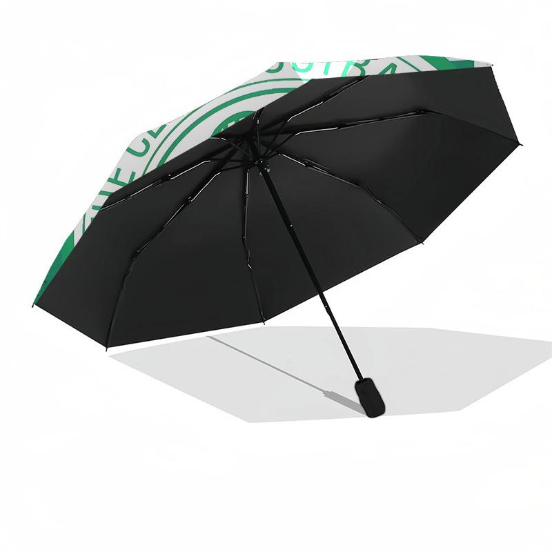 Celtic Football Club, Emblem Automatic Opening and Closing, 8 rib Structure Portable Umbrella, Suitable for Men and Women in All Seasons Pe