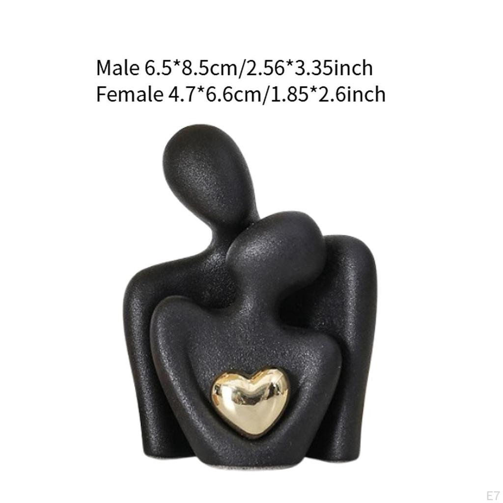 Couple Statue Abstract Sculpture Art Ceramic Sculpture, Hugging Figurine, for
