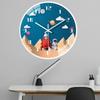 Creative Astronaut Children's Wall Clock Children's  Digital Simple Clock Creative Home Punch Clock Cartoon Free Bedroom Study