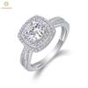 Классическое 100% стерлингового серебра 925 пробы 3EX VVS1 D Цвет круглой огранки 1CT настоящий муассанит с бриллиантом женское кольцо Свадебная вечеринка Изящные ювелирные изделия, подарки