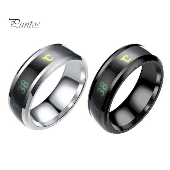 Обручальное кольцо из титановой стали, интеллектуальное кольцо с датчиком температуры тела, кольцо для личного здоровья, мужчины и женщины