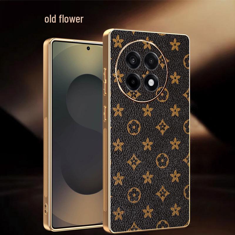 Противоударный чехол для телефона OnePlus ACE5/NORD4 с принтом леопарда и клетчатой кожей