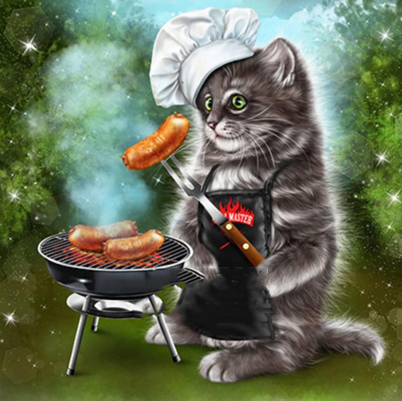 5D DIY Алмазная картина Кошка Наборы для вышивки крестом Алмазная вышивка Животное Рукоделие Мозаика Полный квадрат Декор для дома