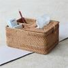 Подставка для бумаги, ротанговая коробка для салфеток, элегантное украшение для дома, настольный контейнер для салфеток ручной работы, чехол для хранения салфеток