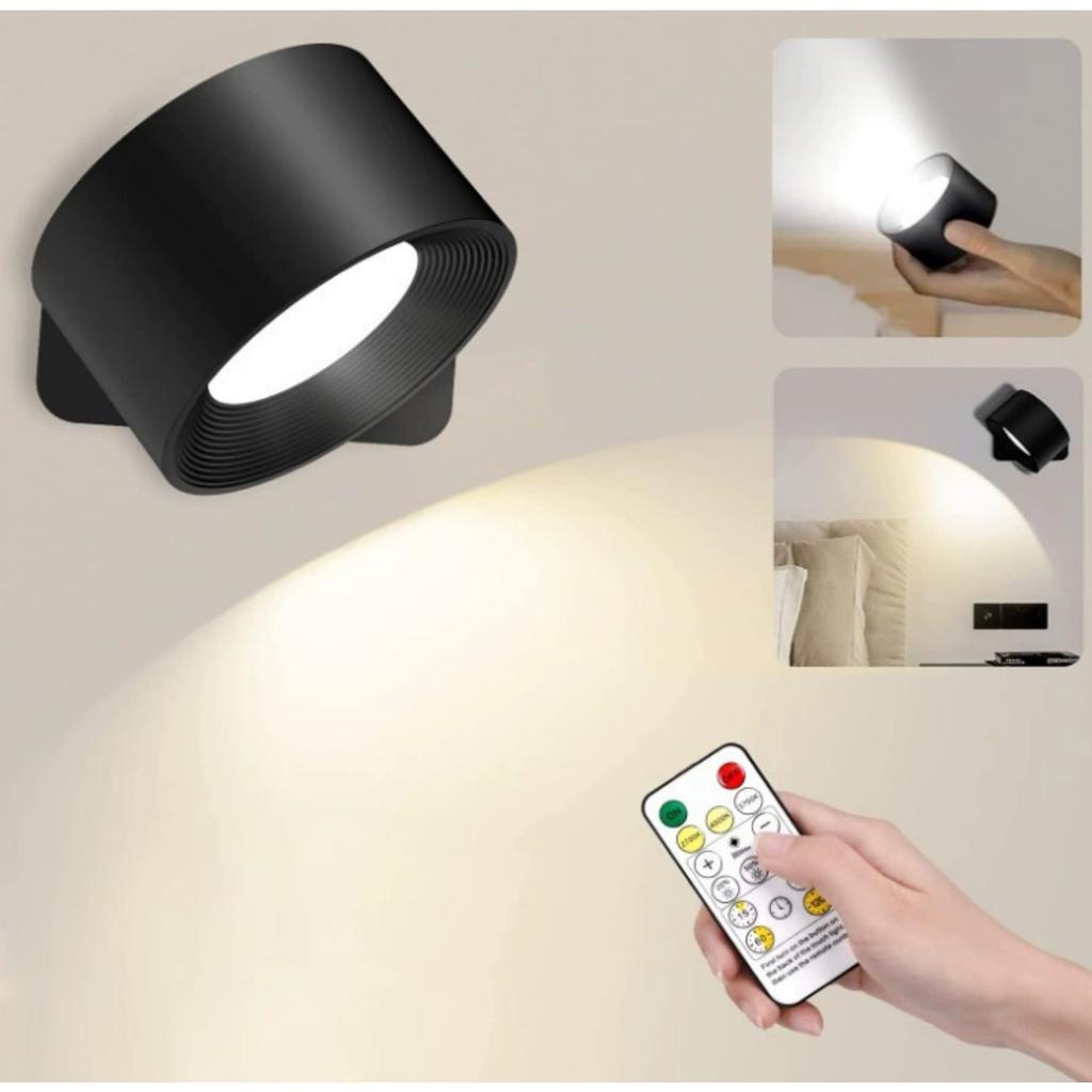 1pcs LED Wall Mounted Lights,Rechargeable Battery Operated Wall Sconce with Remote,3 Color Temperatures & Dimmable Magnetic 360° Rotation Cordless