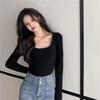 Korean Style Long-Sleeve Slim Fit T-Shirt for Women - Chic Autumn Top