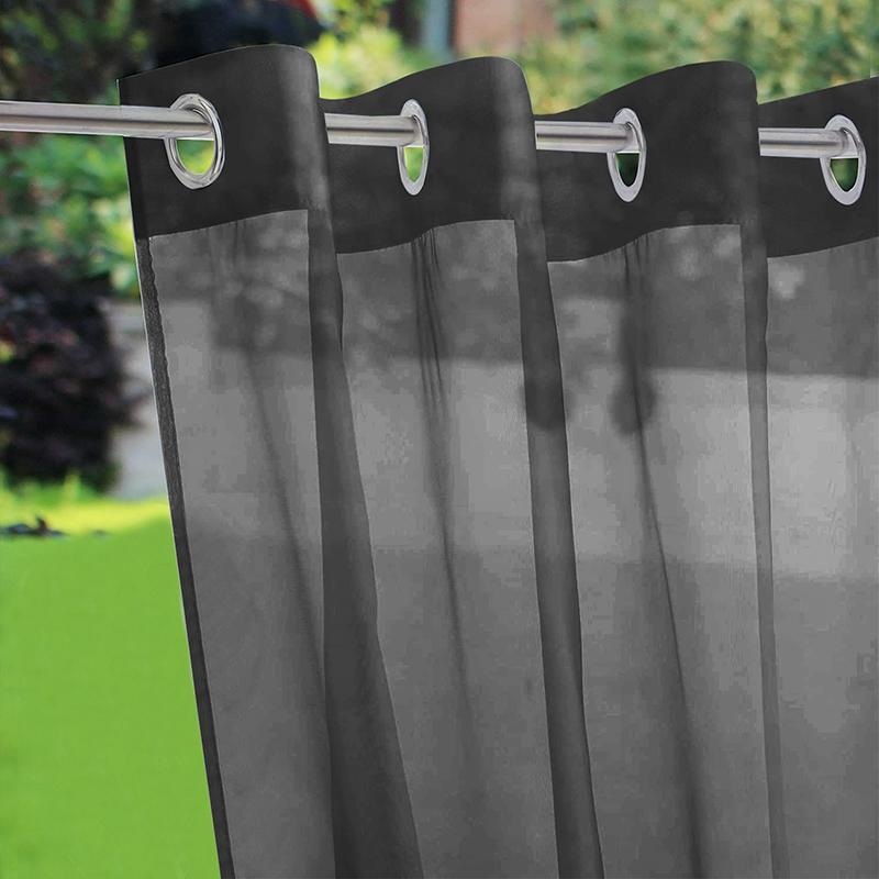 Patio Waterproof Voile Sheer Outdoor Garden Curtains Eyelets Yard Divider Gazebo Pergola Curtains Panel Tulle Net Window Drapes