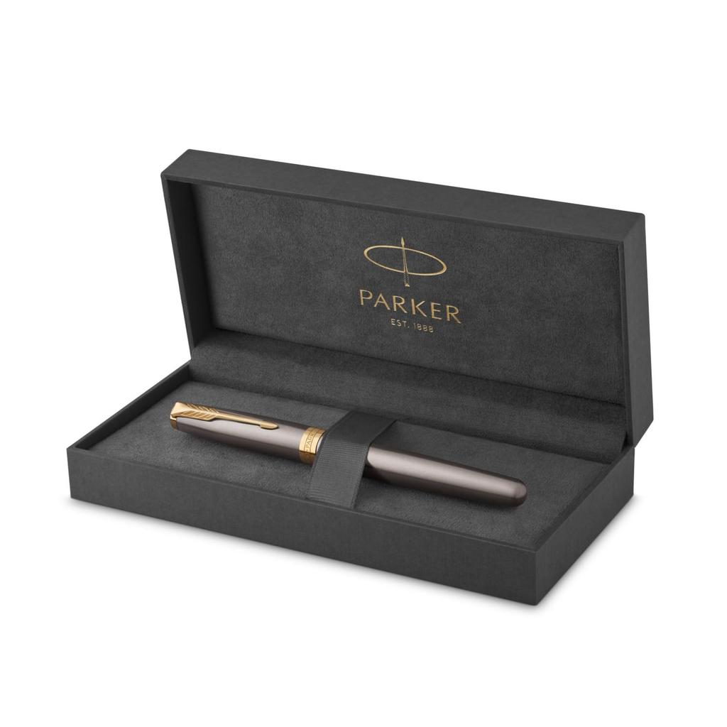 PARKER Sonnet Grey GT Fountain Fine 18K Gold Gift Premium Authentic Product Number 2213780 Pen, Nib, Nib, Boxed, Quality, Imported,