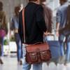 Retro Men's Brown Large Leather Laptop Bag Messenger Briefcase Satchel Shoulder