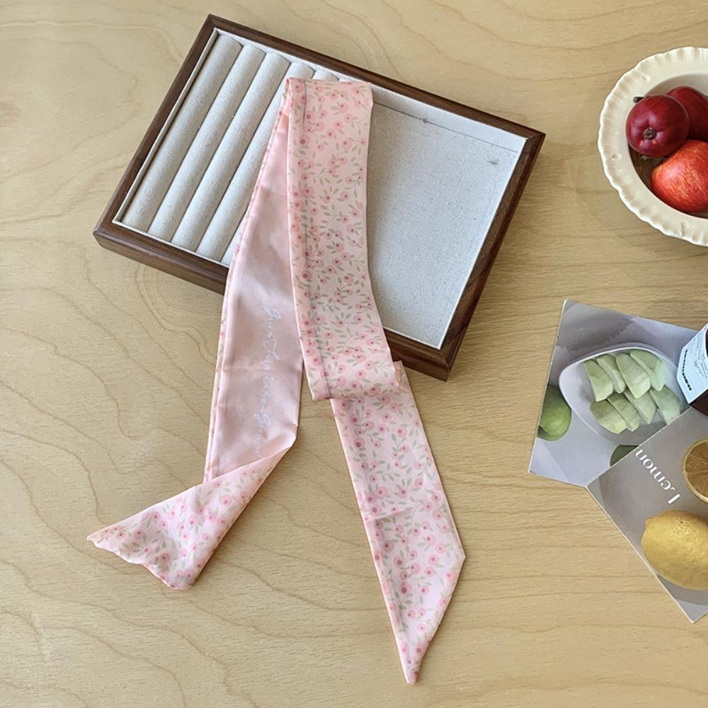 Retro Floral Scarf Ribbon Long Scarves Luxury Scarf Headband Dress Decor