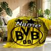 Custom Name Personalized Borussia Dortmund Print Blanket, Home Decor, Bedroom, Sofa, Camping, Couch, Gifts for Birthday Christmas