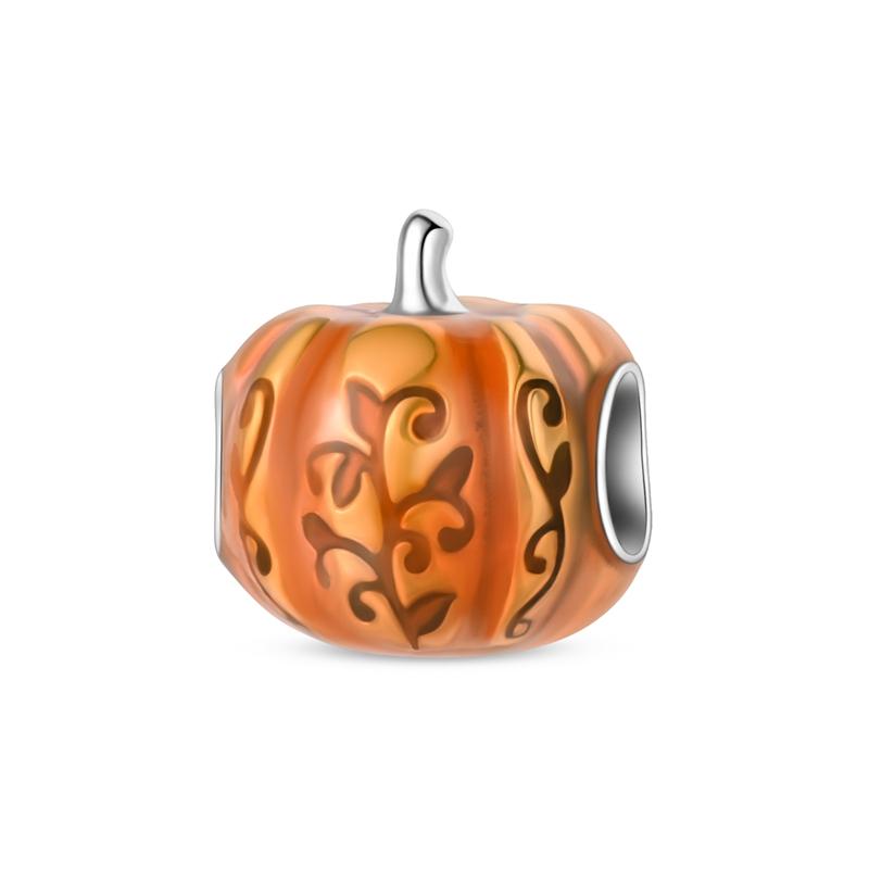 New 925 Silver Charm Beads Pendant Pumpkin Maple Leaf Autumn Series Charms Fit Original Bracelets Fine Jewelry