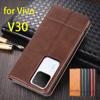 Роскошный магнитный адсорбционный кожаный чехол для Vivo V30 / Vivo V 30 Flip Cover Защитный чехол Capa Fundas Coque