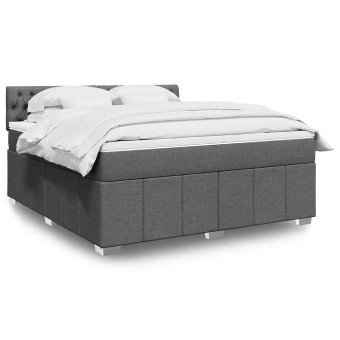 Maison Exclusive - Sommier à lattes de lit avec matelas Gris foncé 180x200cm Tissu