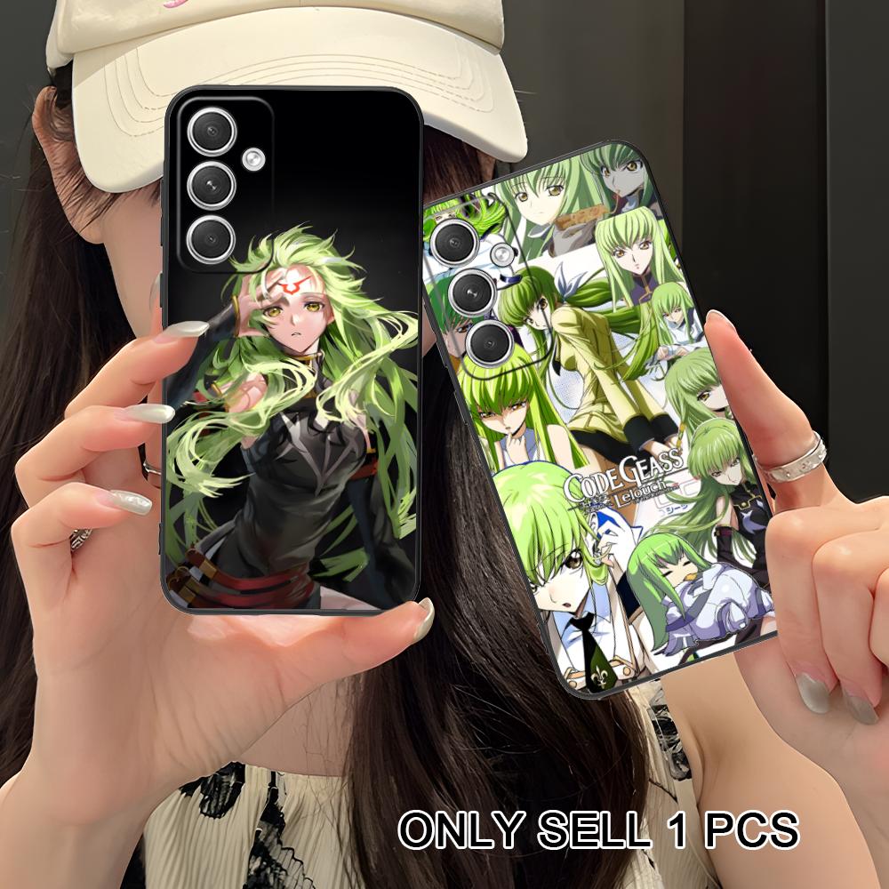 Аниме Неон C.C Чехол для телефона Samsung Galaxy S26 S25 S24 S23 S22 S21 S20 Note20 Plus FE Ultra Мягкий ТПУ Ударопрочный Чехол