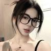 Korea Retro Big Black Glasses Frame Women Lovely Ins No Makeup Plain Glasses Men Eyewear Cute Decorative Computer Glasses