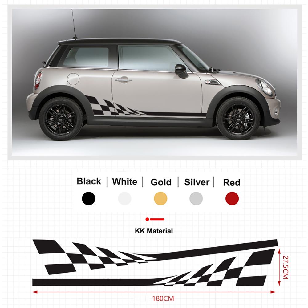 2 шт. Наклейки-декоративные полосы на пороги кузова автомобиля для MINI Cooper Clubman F54 F55 F60 R55 R56 R60 Countryman Аксессуары