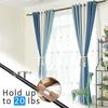 1 Pair Curtain Rod Brackets Rustproof Strong Load-bearing Universal Simple Installation No Drilling Drapery Rod Holders