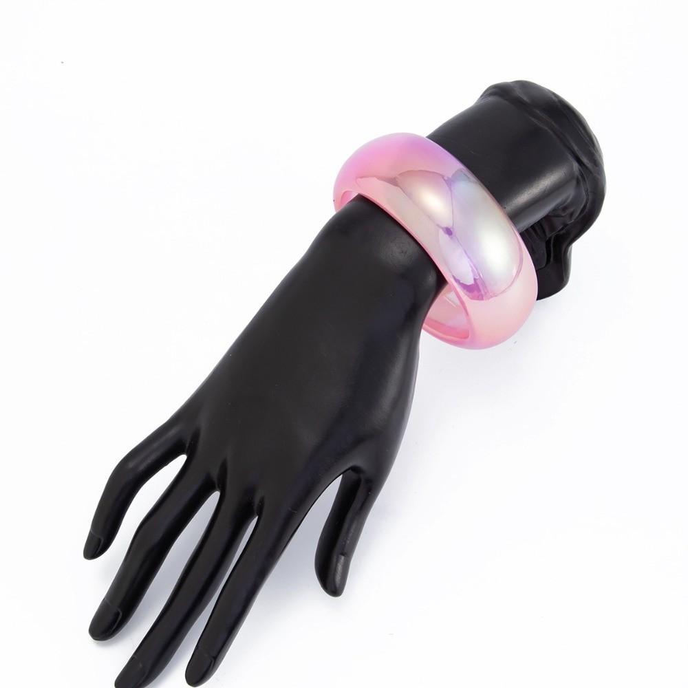 Transparent Laser Bracelets Irregular Geometric Chunky Bangles Colorful Resin Bangles  Boho Style