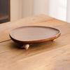 Деревянный поднос для демонстрации Маленький круглый деревенский поднос для подачи Подсвечник Поднос для украшений Фермерский Современный домашний декор