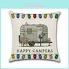 Декоративная наволочка на подушку-плед для дивана Happy Campers, идеально подходящая для домашнего декора