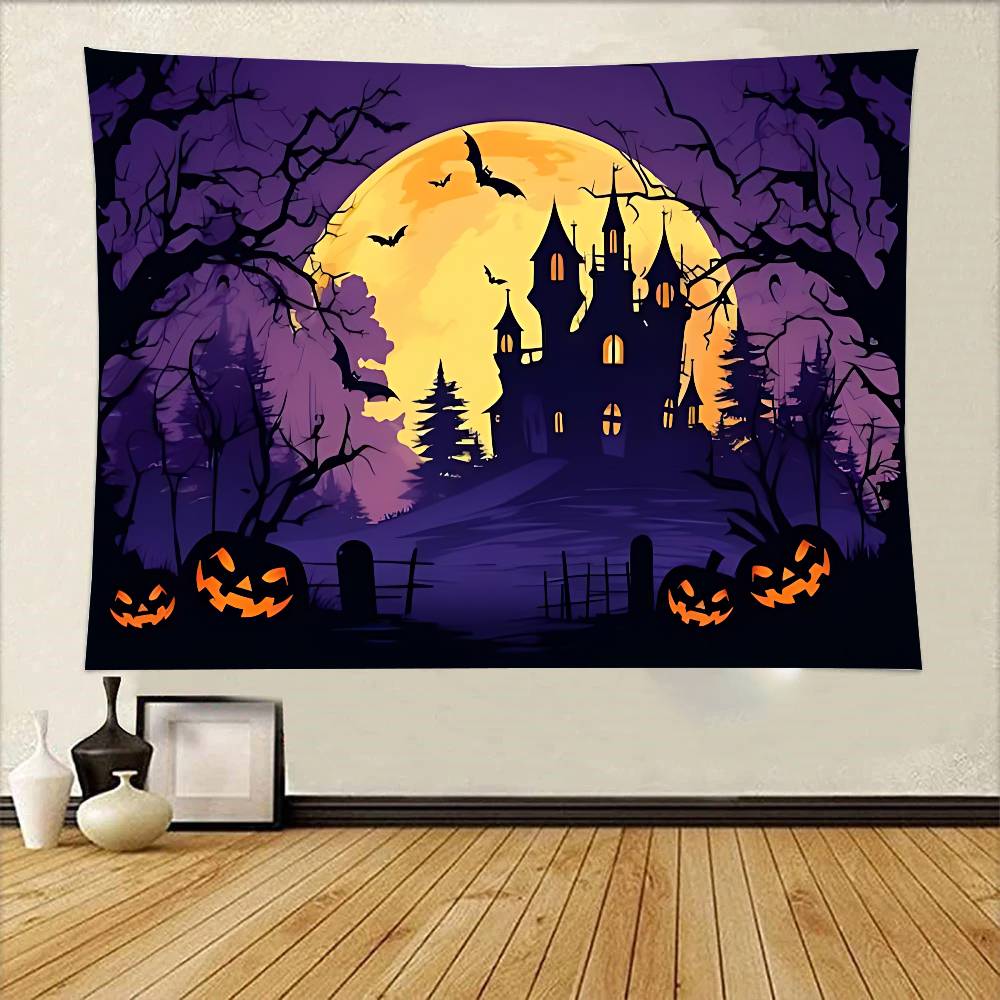Halloween Tapestry Wall Hanging Tapestry Art Deco Blanket Curtain Hanging At Home Bedroom Living Room Decor