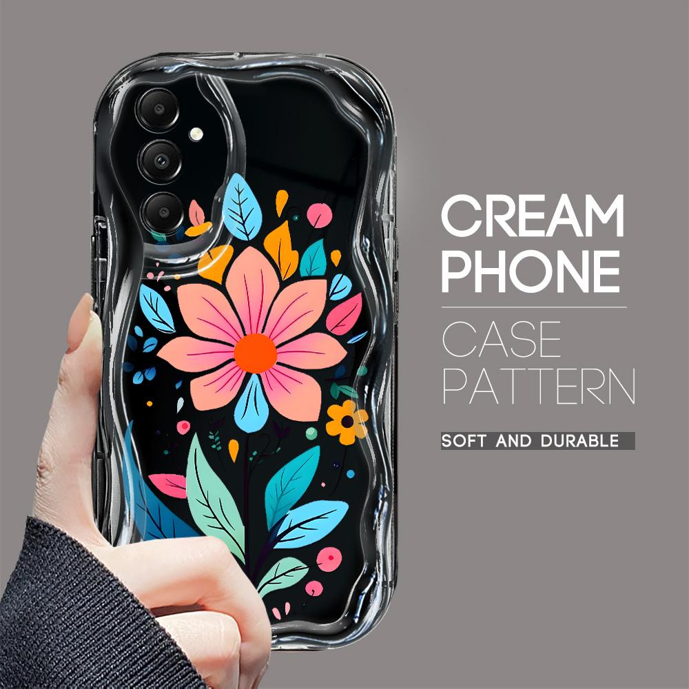 Милый мультяшный узор, кремовая текстура, мягкий силиконовый чехол с волнистыми краями, чехол для телефона Samsung